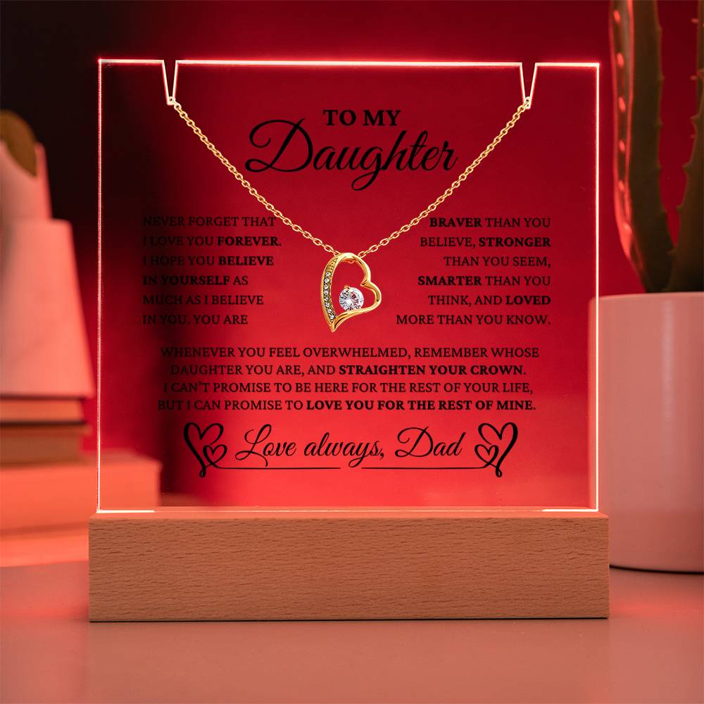 To My Daughter From Dad "I Love You Forever" Necklace