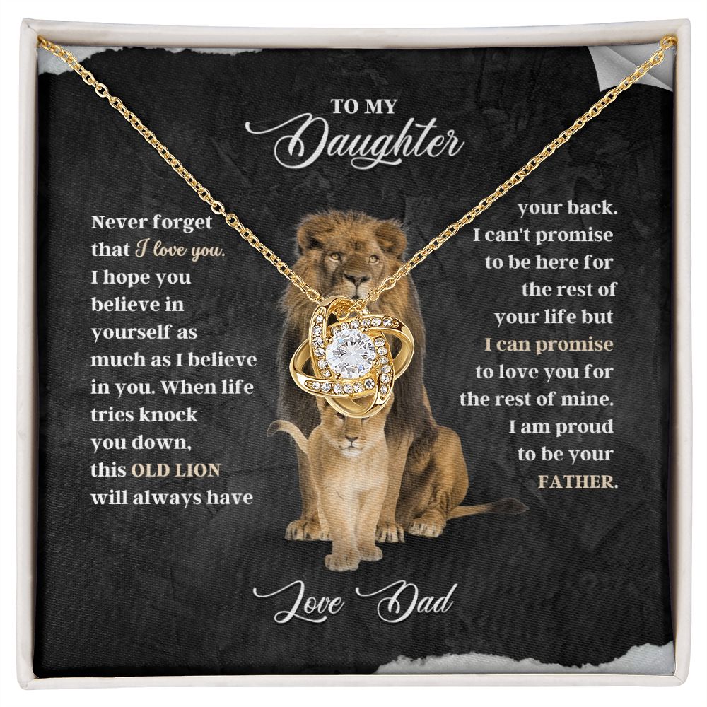 Daughter - Never Forget - Love Knot Necklace From Dad
