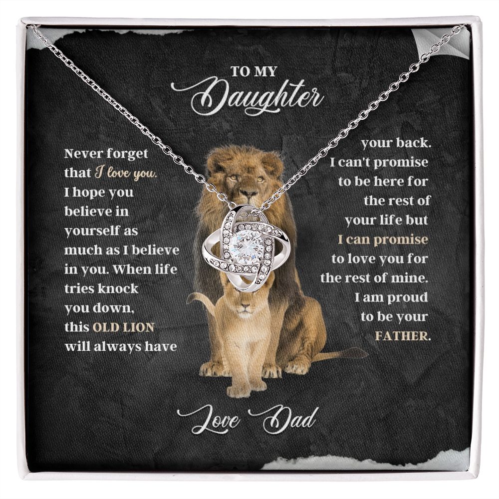 Daughter - Never Forget - Love Knot Necklace From Dad
