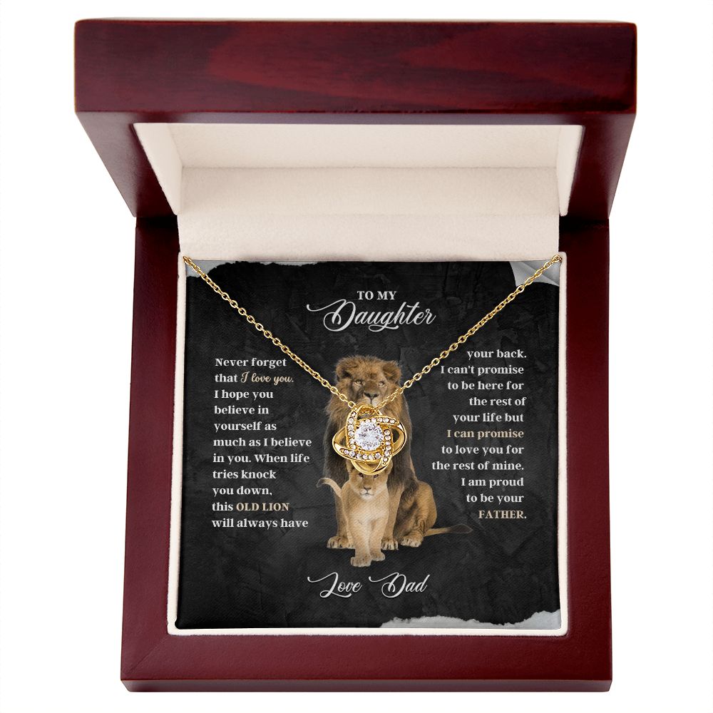 Daughter - Never Forget - Love Knot Necklace From Dad