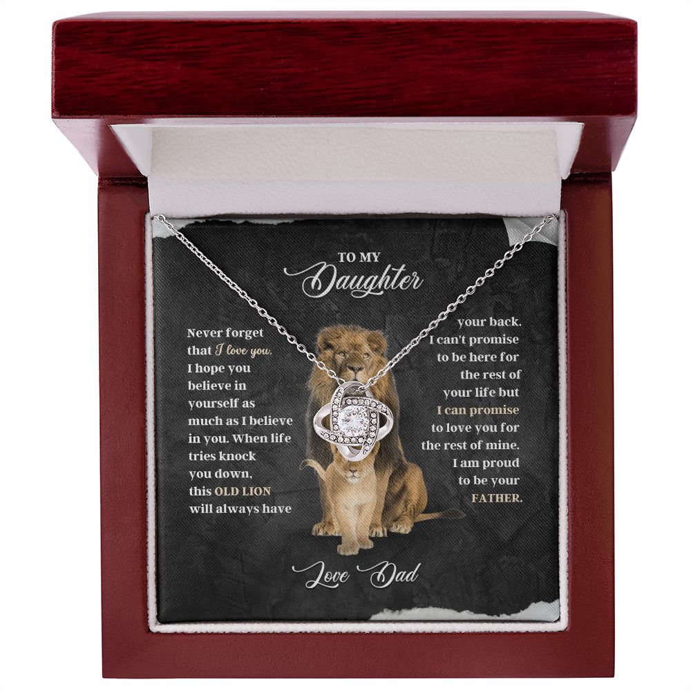 Daughter - Never Forget - Love Knot Necklace From Dad