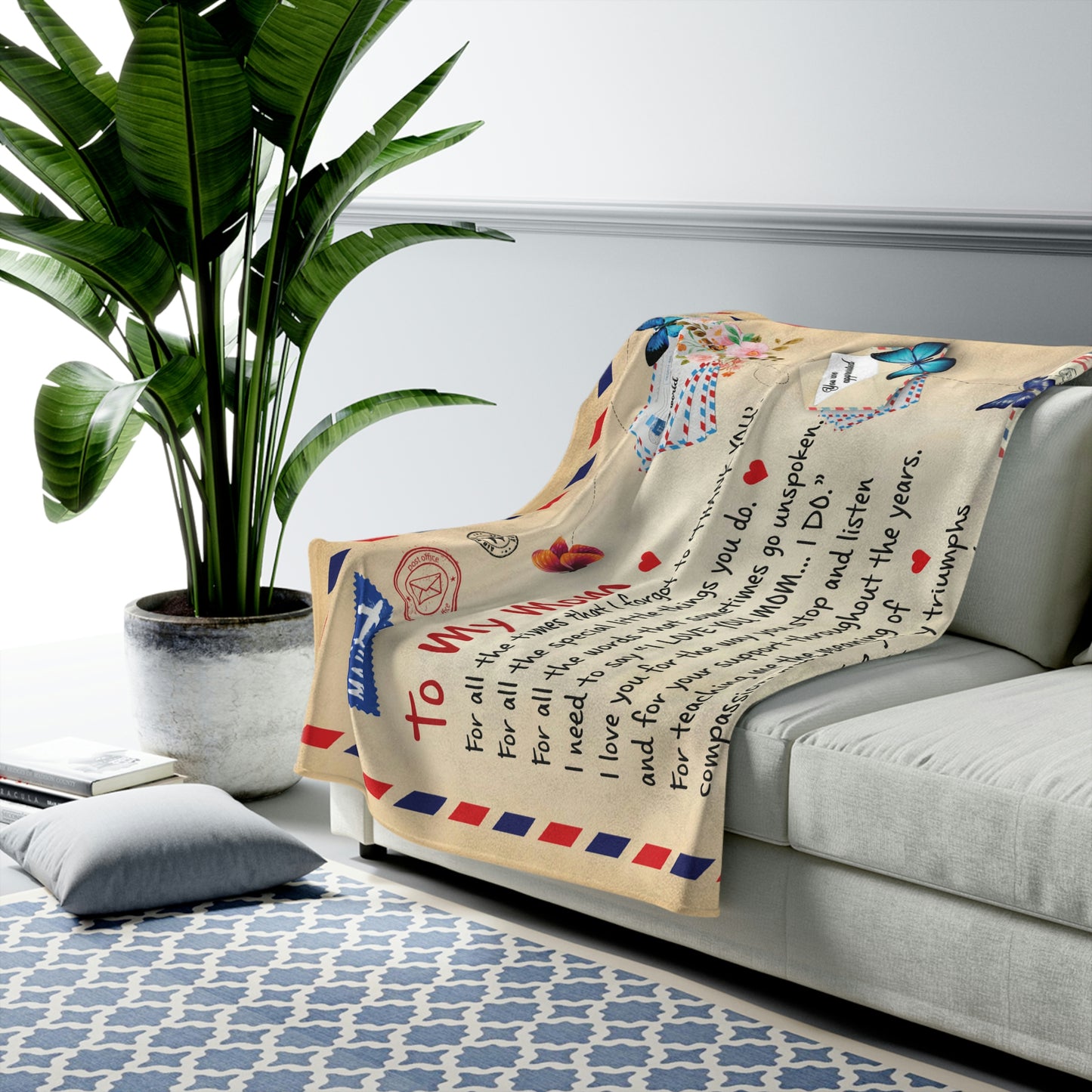 To My Mom – Postcard Blanket from Daughter