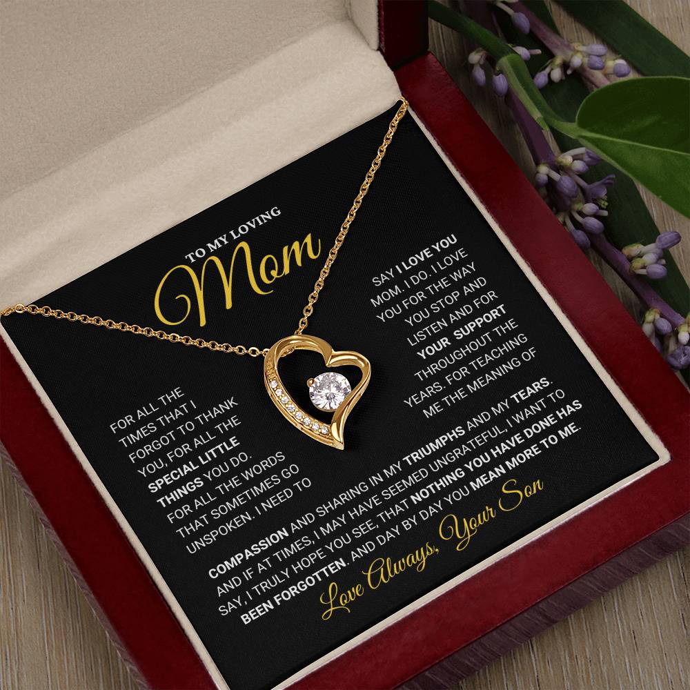 Mom Gift  From Son "I Love You" - Forever Love Necklace