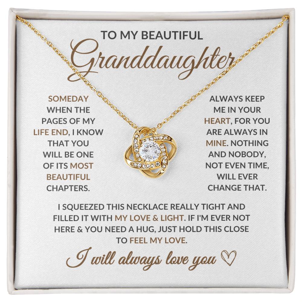 To My Beautiful Granddaughter - Love Knot Necklace