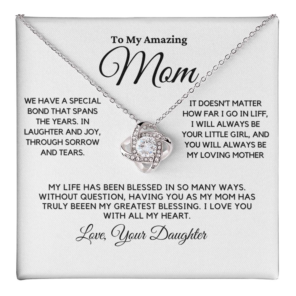 Mom - Special Bond - Love Knot Necklace From Daughter