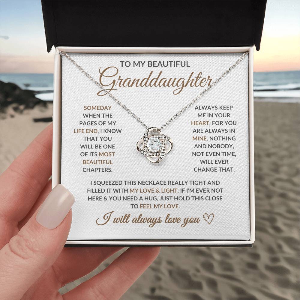 To My Beautiful Granddaughter - Love Knot Necklace