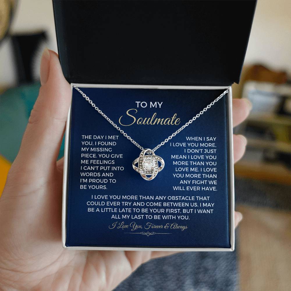 To My Soulmate - Love Knot Necklace