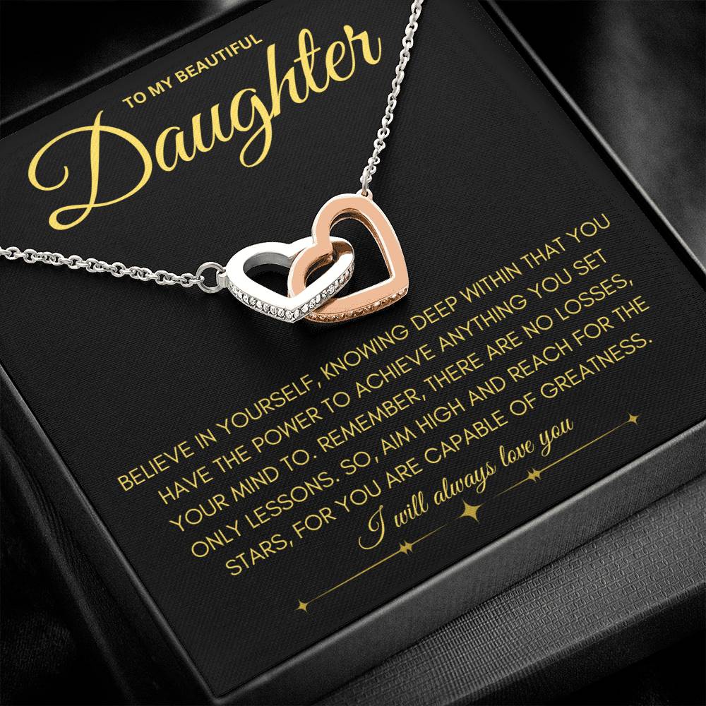 To My Beautiful Daughter - Interlocking Hearts