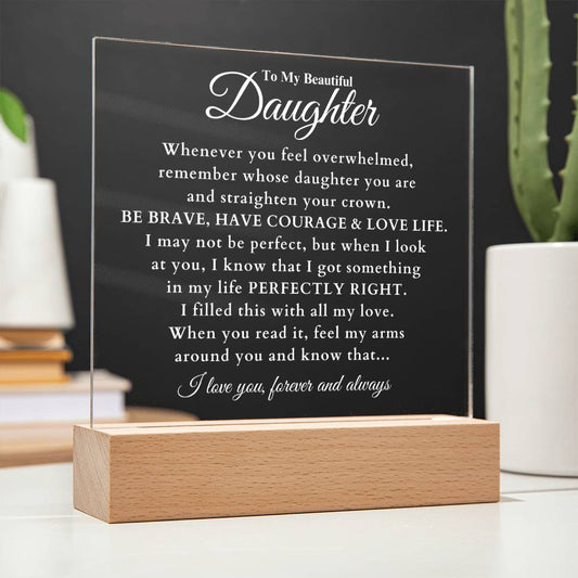 Daughter "Perfectly Right" Acrylic Plaque Gift