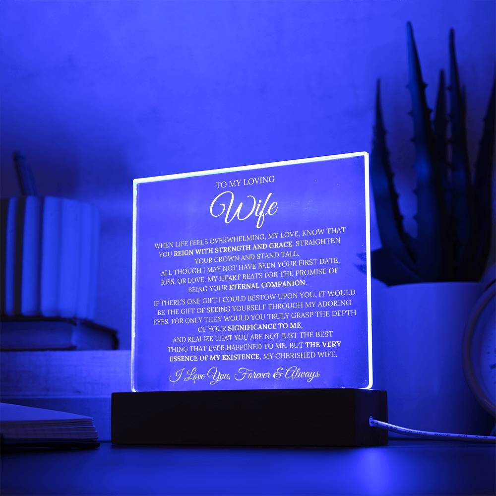 Wife - ''My Love''  Multicolored LED Acrylic Plaque