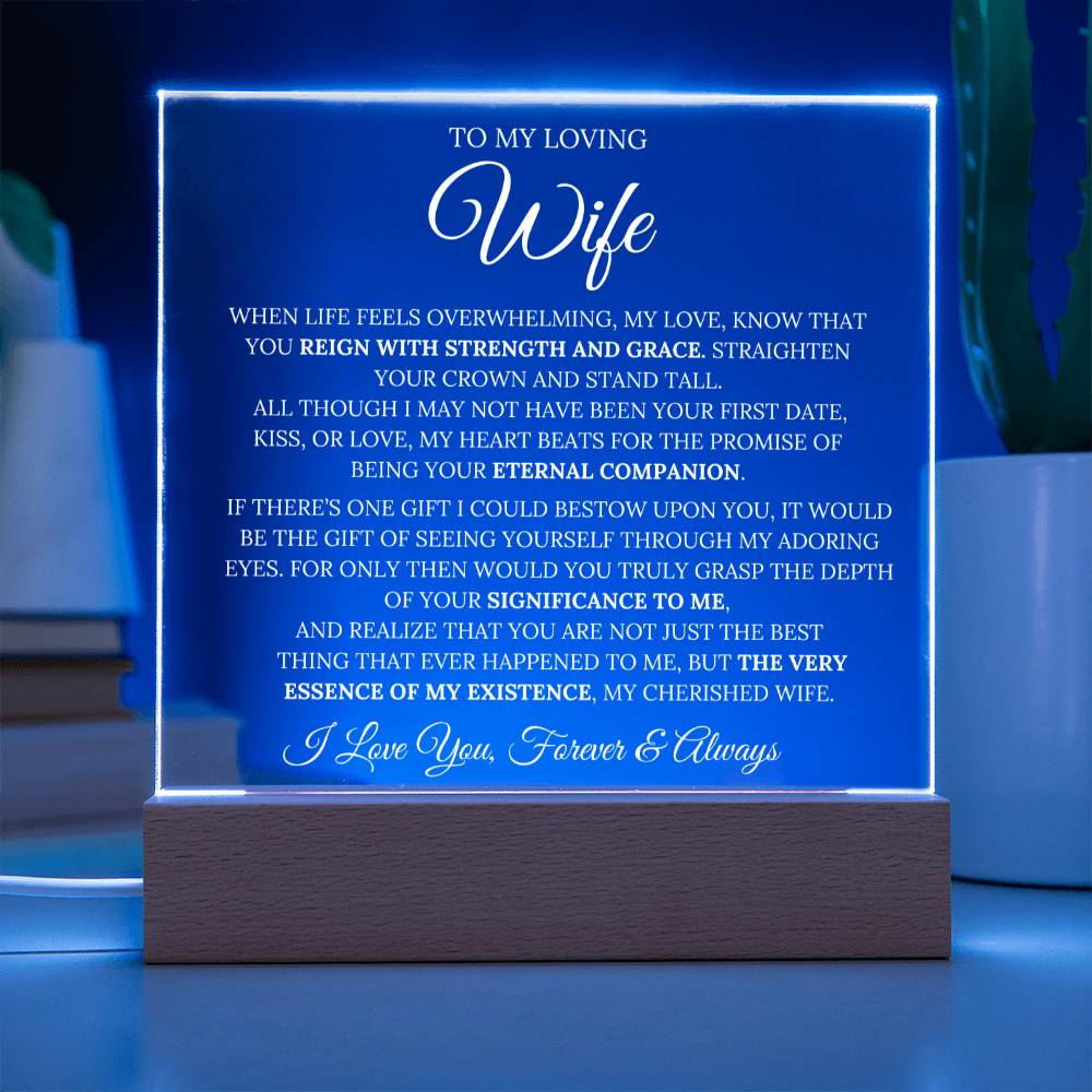 Wife - ''My Love''  Multicolored LED Acrylic Plaque