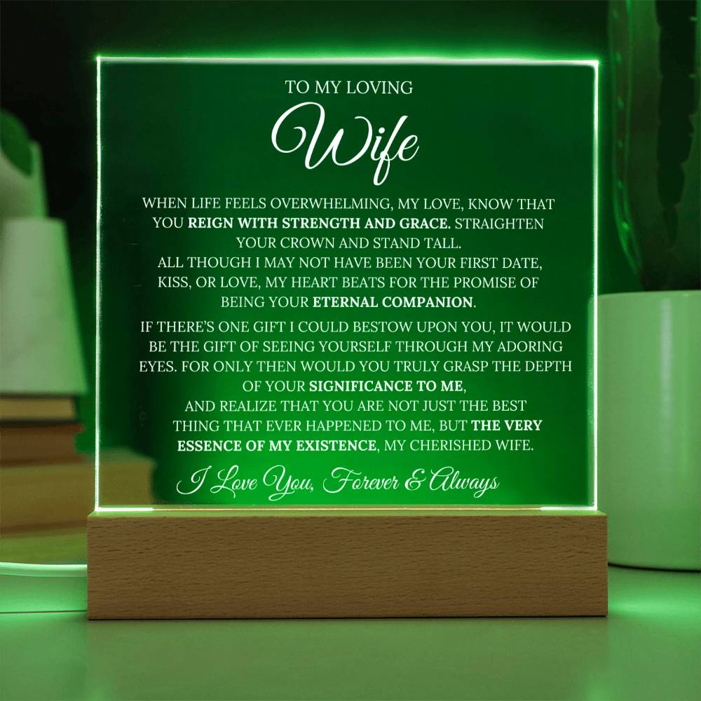 Wife - ''My Love''  Multicolored LED Acrylic Plaque