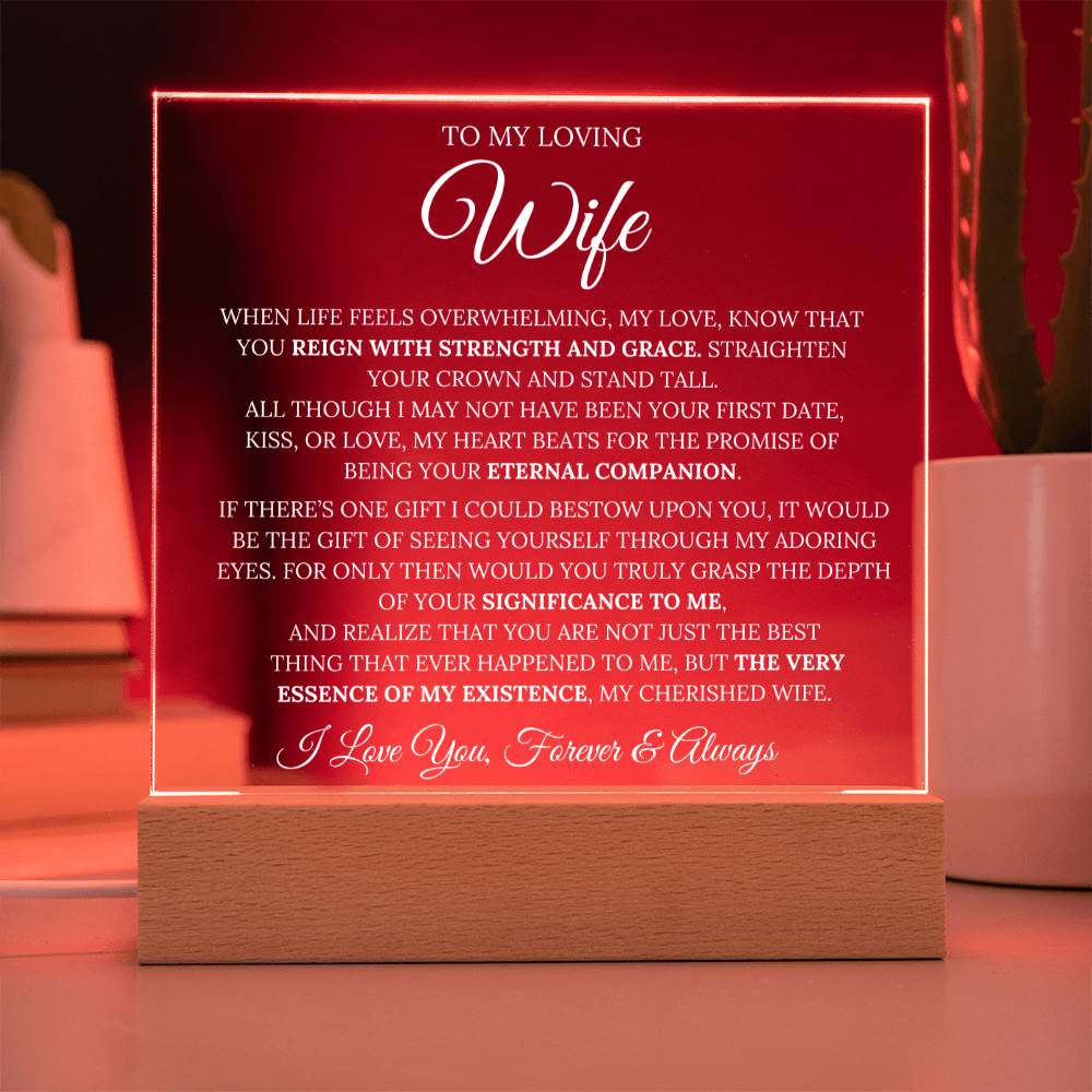 Wife - ''My Love''  Multicolored LED Acrylic Plaque