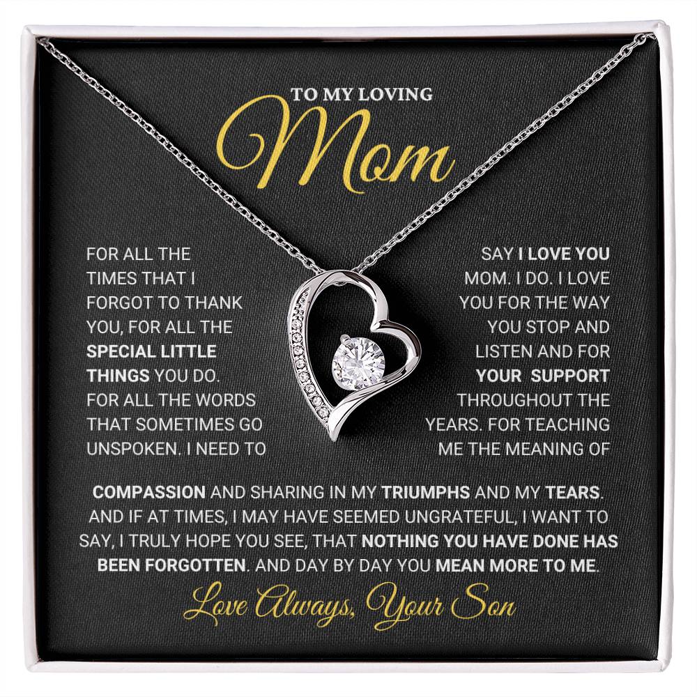 Mom Gift  From Son "I Love You" - Forever Love Necklace