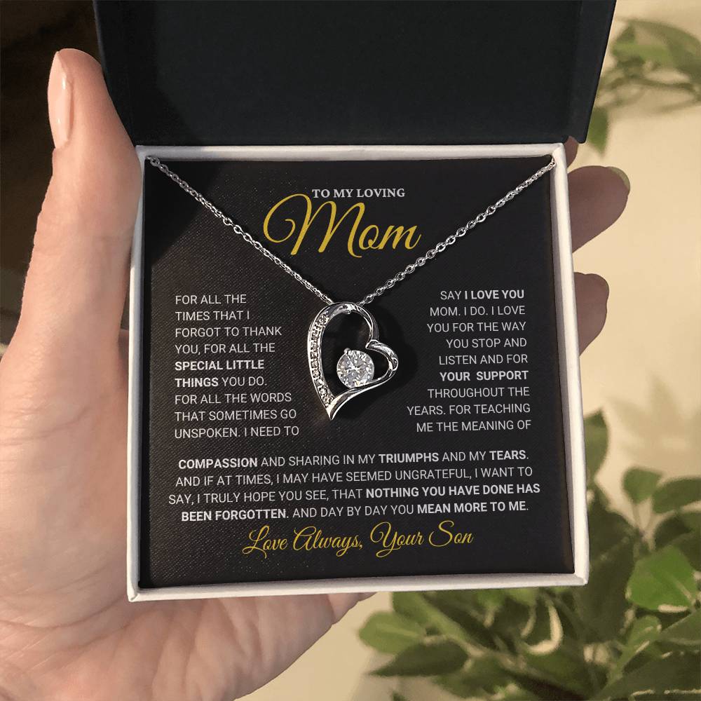 Mom Gift  From Son "I Love You" - Forever Love Necklace