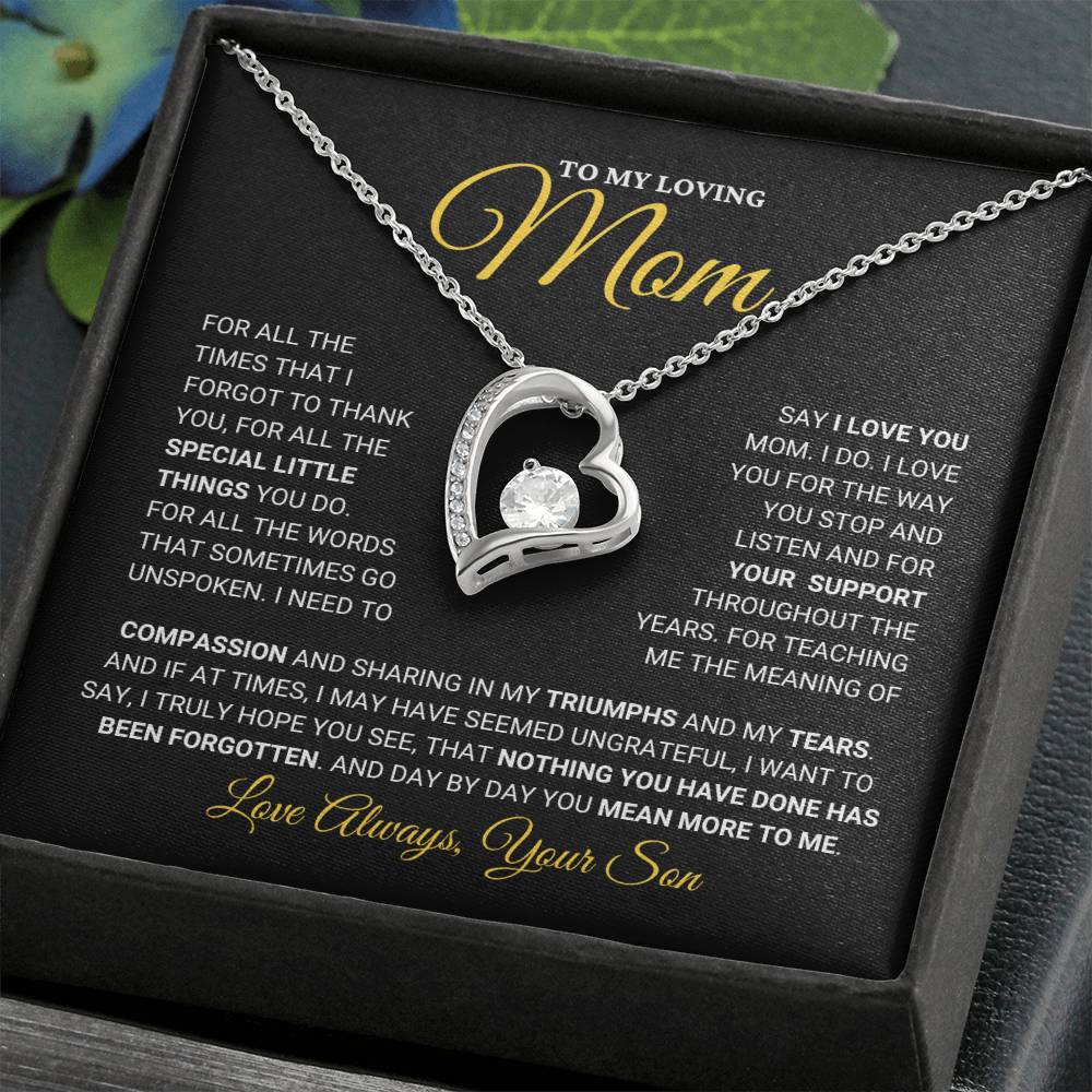 Mom Gift  From Son "I Love You" - Forever Love Necklace