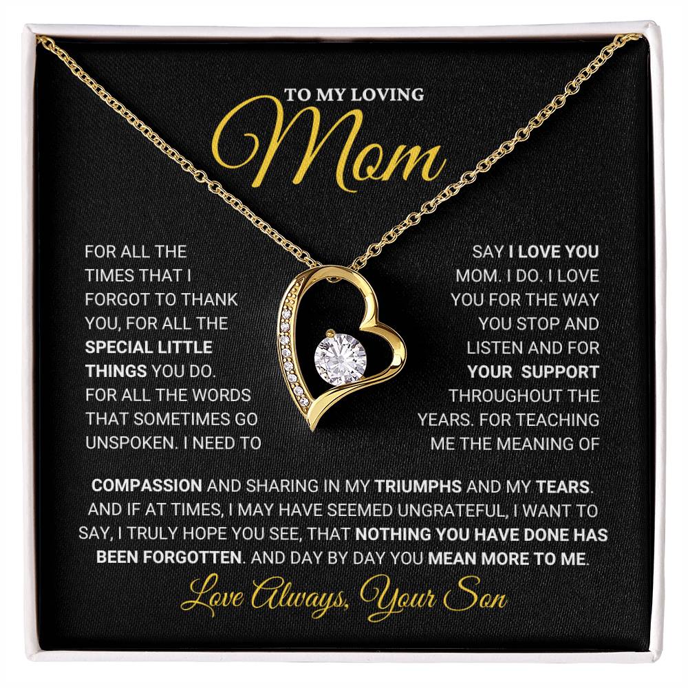 Mom Gift  From Son "I Love You" - Forever Love Necklace