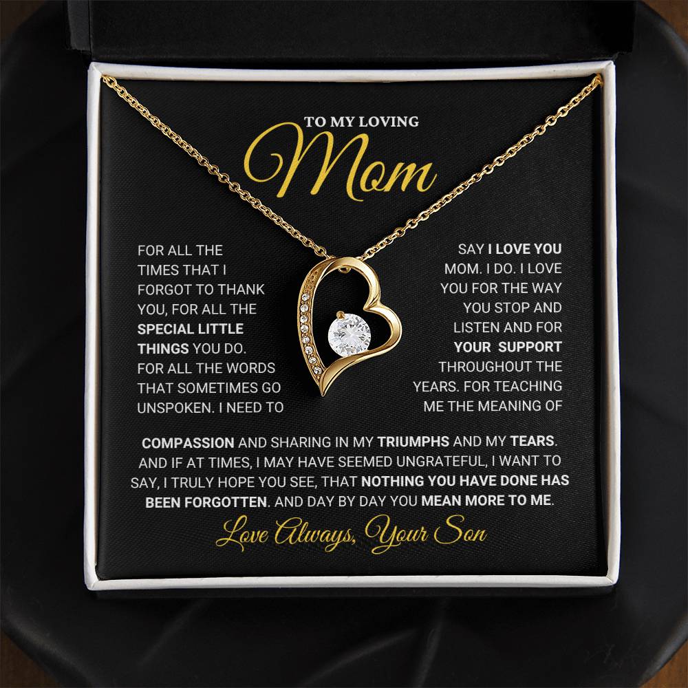 Mom Gift  From Son "I Love You" - Forever Love Necklace